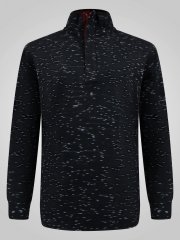 D555 Chandler Reno 1/4 Zip Neck Sweatshirt With Bear Logo Čierna