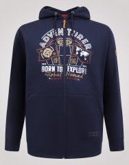 D555 Hector Adventurer Printed Zip Through Hoody Námornícka modrá