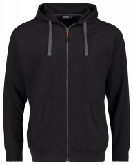 Adamo 159306 Mikina na zips s kapucňou Čierna