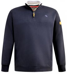 D555 Russel Zip Through Fleece Sweatshirt with Chest Embroidery Navy