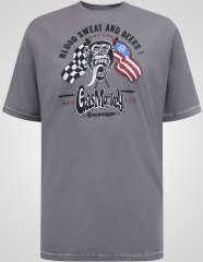 D555 Jasper Official Gas Monkey Tričko s Potlačou Sivá