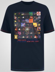 D555 Otto Official Pink Floyd 50th Anniversary Tričko s Potlačou Tmavomodrá