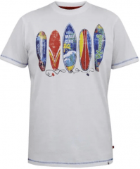 D555 Bridgford surf print tričko biele