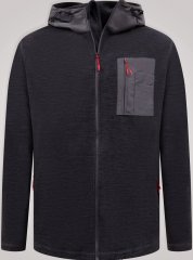 D555 Damien Micro Fleece Zip Through Hoody Čierna/Sivá
