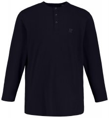JP1880 702555 Tričko Henley s dlhým rukávom Tmavomodrá