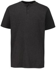 JP1880 726695 Tričko Henley Tmavosivá