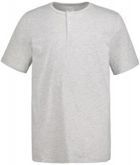 JP1880 726695 Tričko Henley Sivá melír