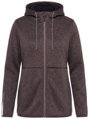 Ulla Popken 812880 Pletená fleecová bunda s teddy fleecom Taupe