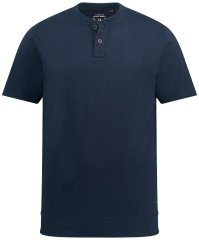 JP1880 818628 Tričko Henley so strihom na bruško Tmavomodrá