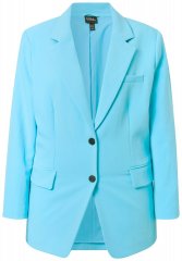 Ulla Popken 826487 Oversize sako s klopovými vreckami Svetlotyrkysová