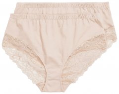 Ulla Popken 830094 Nohavičky s čipkou 2 ks Béžová