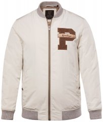 JP1880 836786 College bunda s emblémom Krémovo biela