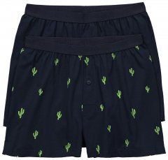 JP1880 837629 Boxerky FLEXNAMIC® s potlačou kaktusov Tmavomodrá 2 kusy