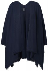 Ulla Popken 841117 Pletené oversize pončo s kamienkami Tmavomodrá