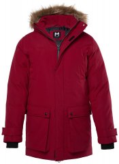Men+ 619 Funkčná parka s kapucňou z umelej kožušiny Vínovo červená