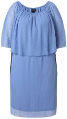 Ulla Popken 848169 Áčkové šifónové šaty Svetlomodrá