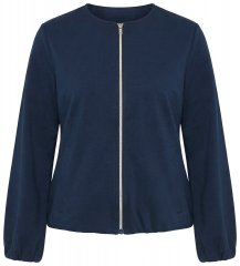 Ulla Popken 851040 Mikina na zips Tmavomodrá