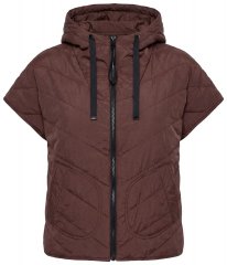 Ulla Popken 851785 Oversize prešívaná vesta s kapucňou Hnedá