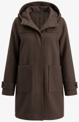 Ulla Popken 851803 Duffle coat Tmavohnedá