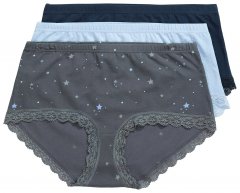 Ulla Popken 852249 Nohavičky 3 ks Antracitová