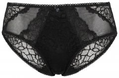 Ulla Popken 853040 Boxerky s čipkou Čierna