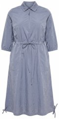Ulla Popken 854413 Midi šaty so sťahovacou šnúrkou Sivá