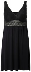 Ulla Popken 855428 Negližé s čipkou Čierna