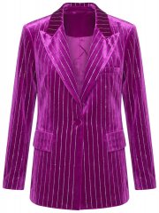Ulla Popken 855499 Zamatové sako s kamienkami Purpurová