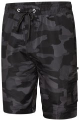 Kam Jeans 3010 camo print plavkové šortky tmavosivé
