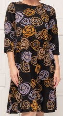 Scandinavian Caramel Flower Petals Dress Lavender and Orange