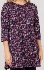Scandinavian Caramel Flower Petals Tunic Purple