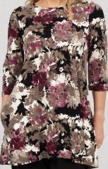 Scandinavian Caramel Flower Petals Tunic Brown