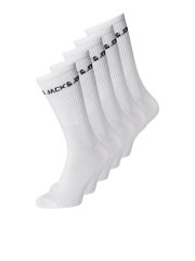 Jack & Jones Basic Logo Tenisové ponožky Biela 5-pack