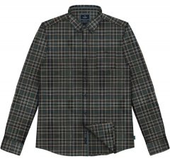 Double Outfitters FS-5230 Károvaná košeľa Tmavozelená/Béžová