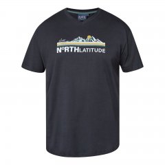 North Latitude Mountain T-Shirt V-Neck Čierna