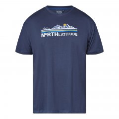 North Latitude Mountain T-Shirt V-Neck Námornícka modrá