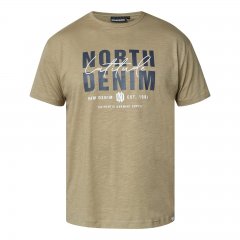 North Latitude T-Shirt Slub With Print Hnedá/béžová