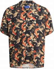 Jack & Jones Tokyo vzorovaná havajská košeľa tmavohnedá