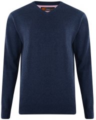 Kam Jeans V-neck Knitted Sweater Navy