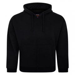 Espionage LW162 Hooded Zip Through Sweat Shirt Čierna