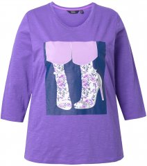 Ulla Popken Fashion Graphic T-Shirt Purple