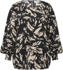 Kaffe Curve Olla Blúzka s dlhým rukávom Čierna