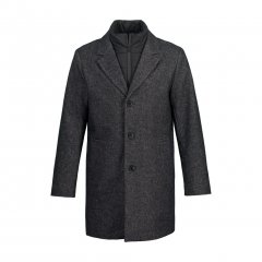 JP1880 Coat Wool Blend Quilted Insert Black