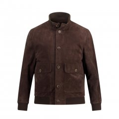 JP1880 Leather Jacket Goat Suede Espresso Brown