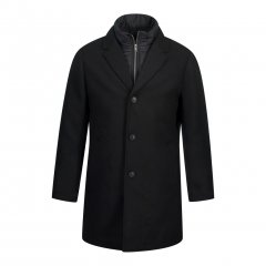 JP1880 Coat Wool Blend Quilted Black