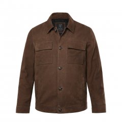 JP1880 Leather Jacket Nubuck Shirt Collar Brown