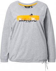 Ulla Popken Magic Feeling Long Sleeve Graphic Tee Light Grey Melange