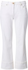 Ulla Popken Mary Wide Leg Turn Up Hem Comfy Waistband Jeans Snow White
