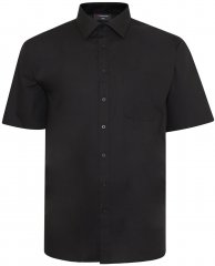 Espionage SH147 Plain Collar Short Sleeve Shirt Black