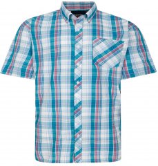 Espionage SH443 Checked Short Sleeve Shirt Green/Pink/White